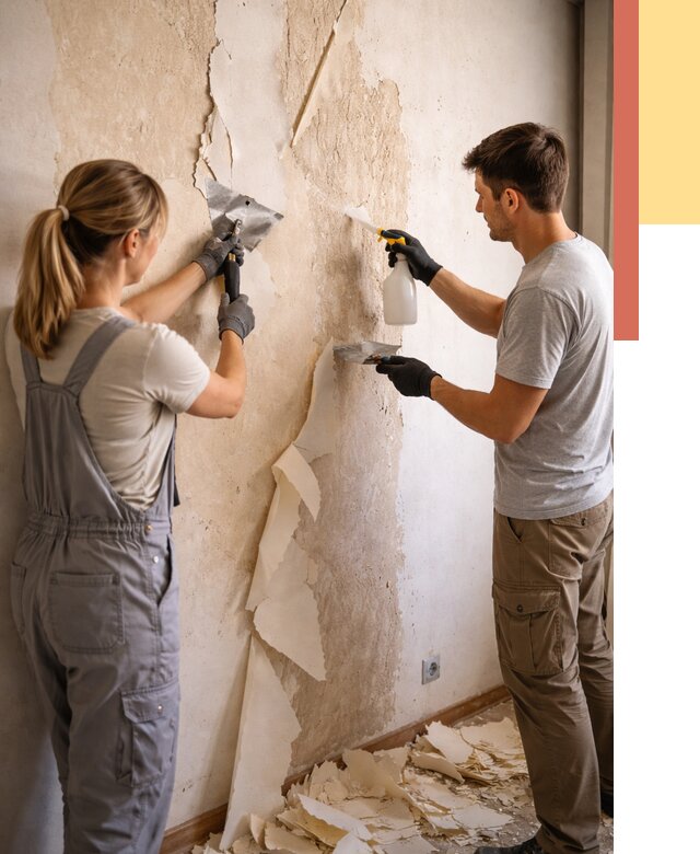 Снятие старых обоев в Чебоксарах от 5399 руб. под ключ недорого | ОТДЕЛОЧНИК-Чбк