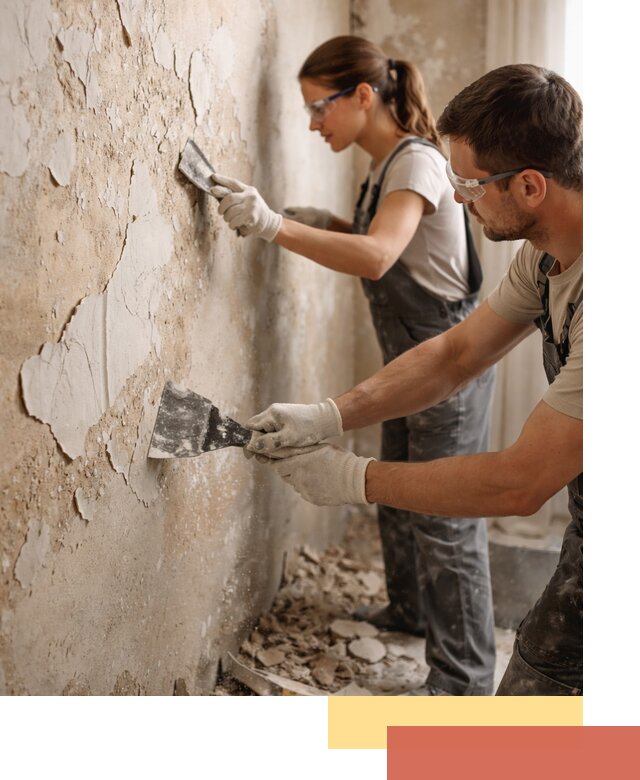 Снятие старой шпаклевки и подготовка поверхностей в Чебоксарах