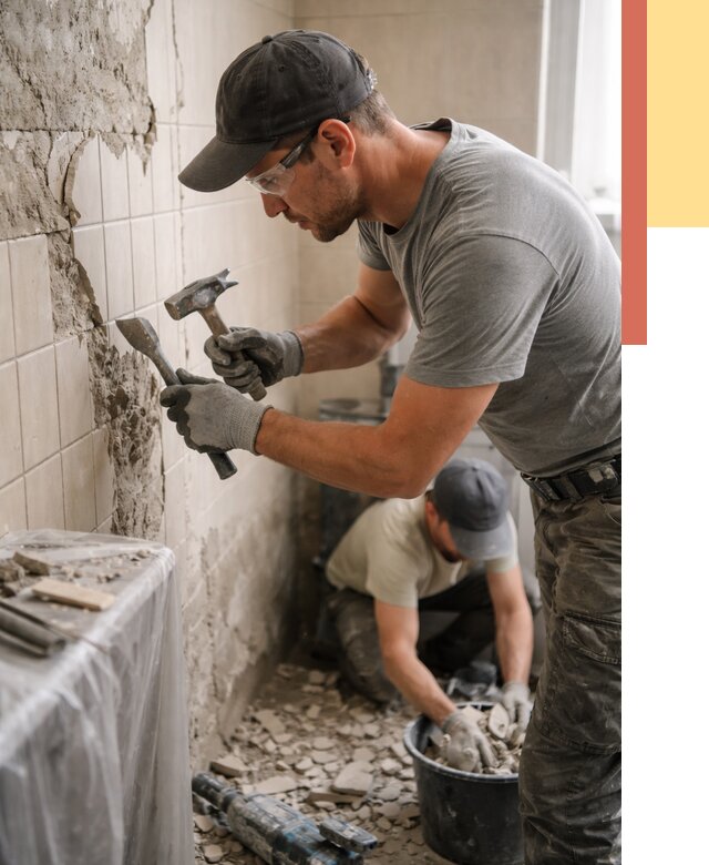 Демонтаж плитки со стен в Чебоксарах от 874 руб. — быстро и недорого | ОТДЕЛОЧНИК-Чбк