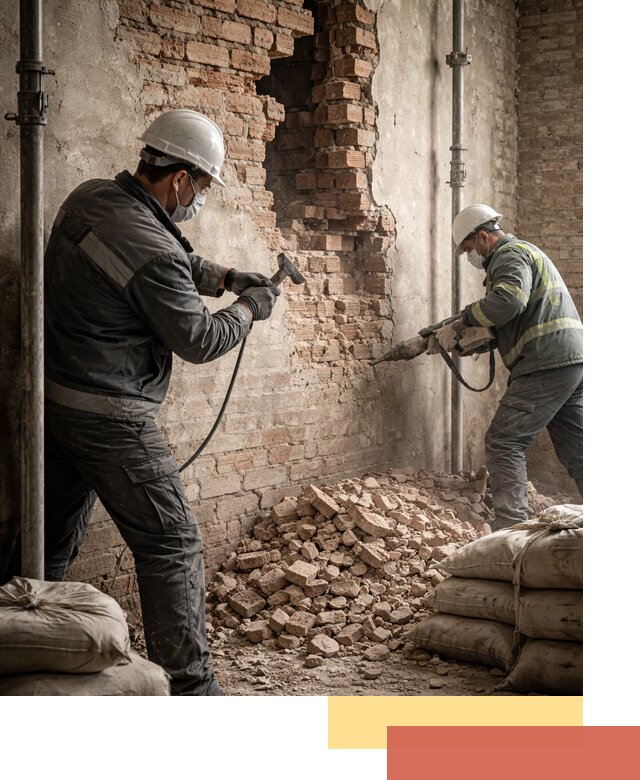 Демонтаж кирпичных стен в Чебоксарах быстро и безопасно