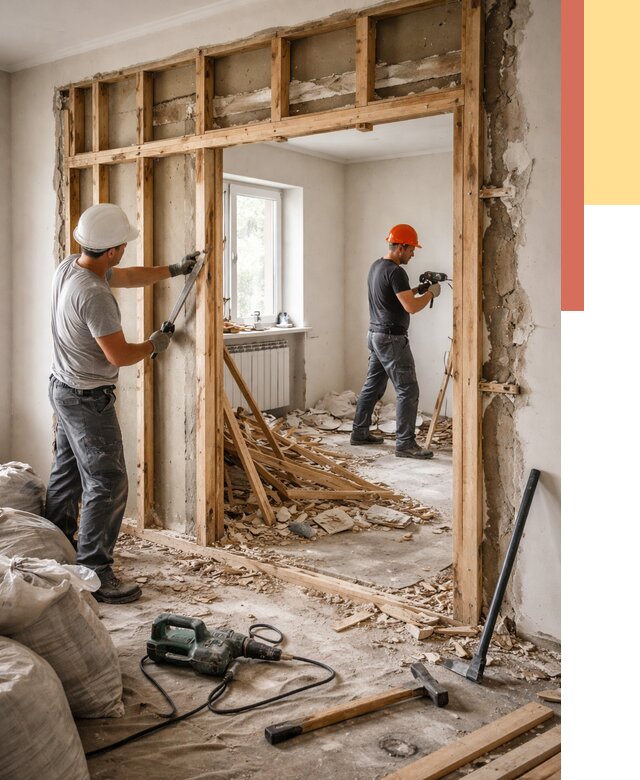 Демонтаж деревянных перегородок в Чебоксарах от 3291 руб. — быстро и недорого | ОТДЕЛОЧНИК-Чбк