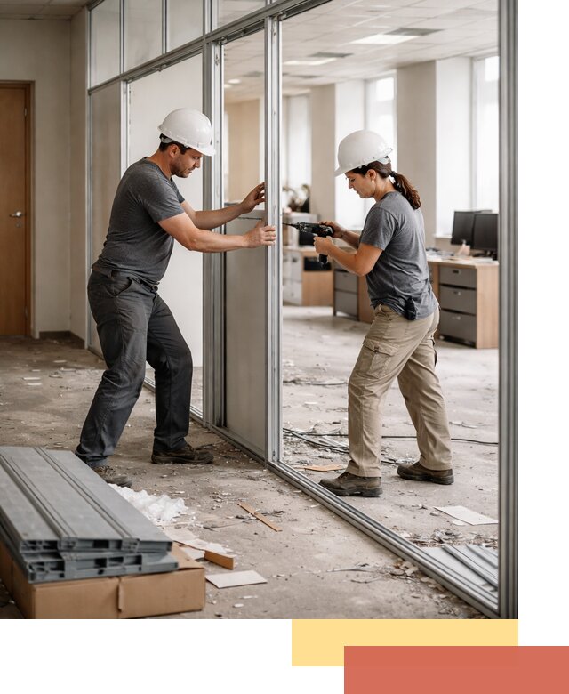 Демонтаж алюминиевых перегородок в Чебоксарах быстро и аккуратно