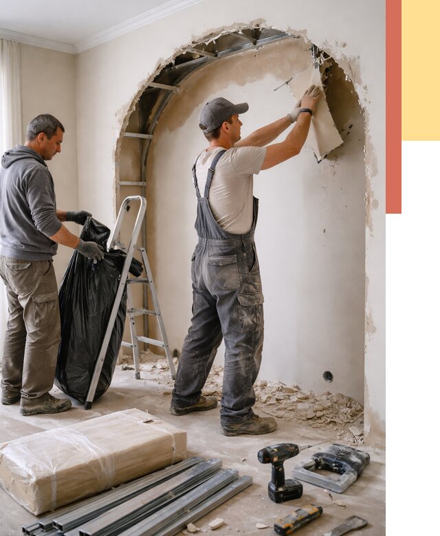 Демонтаж арки из гипсокартона в Чебоксарах от 3599 руб. — услуги под ключ | ОТДЕЛОЧНИК-Чбк