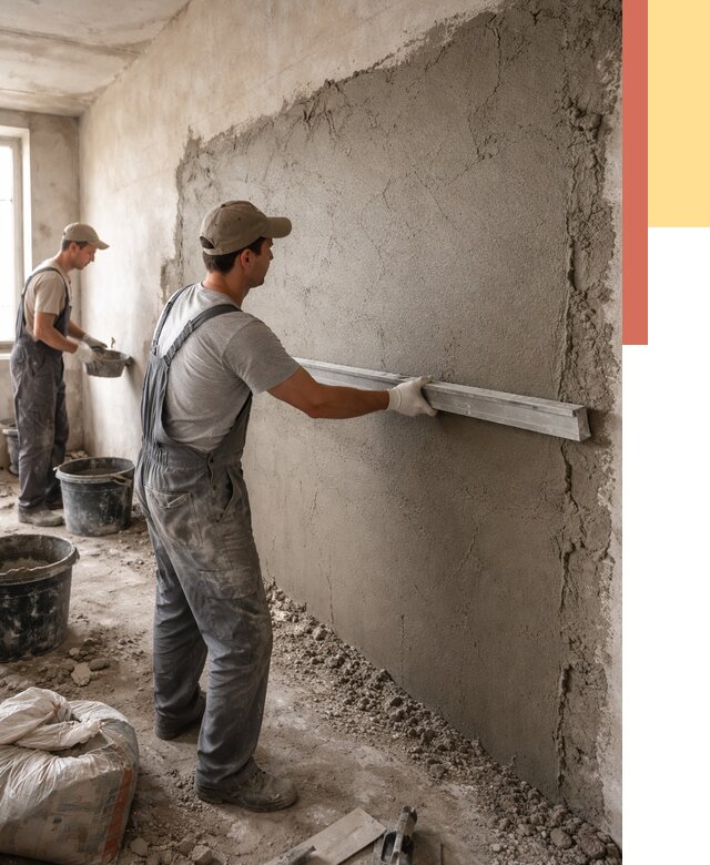 Цементная штукатурка стен в Чебоксарах от 4628 руб/м2 — быстро и недорого | ОТДЕЛОЧНИК-Чбк