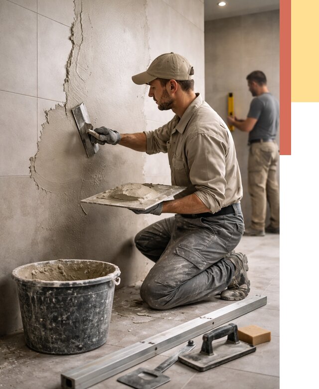 Штукатурка стен в ванной в Чебоксарах от 4628 руб./м² — выравнивание под ключ | ОТДЕЛОЧНИК-Чбк