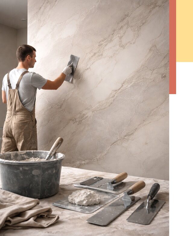 Декоративная штукатурка под мрамор в Чебоксарах от 2880 руб./м² — быстро и недорого | ОТДЕЛОЧНИК-Чбк