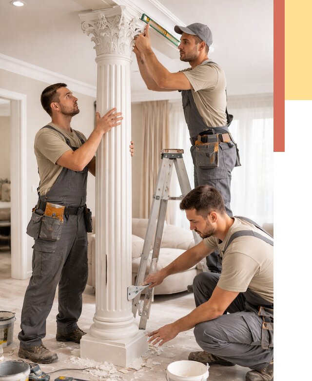 Установка декоративных колонн в Чебоксарах от 12341 руб. под ключ | ОТДЕЛОЧНИК-Чбк