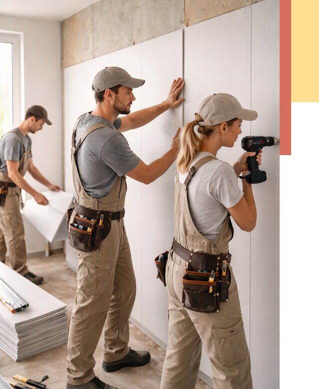 Монтаж ПВХ панелей на стены в Чебоксарах от 463 руб/м2 — быстро и недорого | ОТДЕЛОЧНИК-Чбк