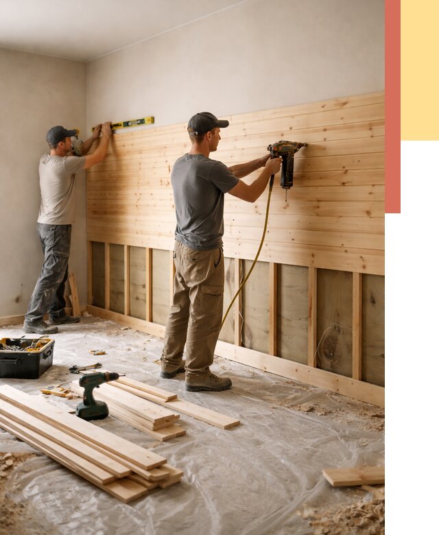 Монтаж деревянной вагонки на стены в Чебоксарах от 7713 руб. | Услуги монтажа вагонки | ОТДЕЛОЧНИК-Чбк