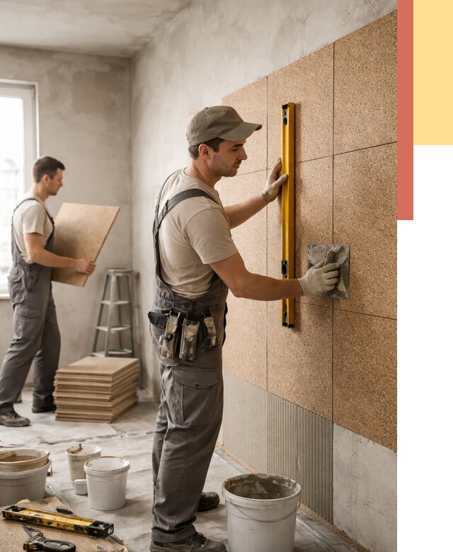 Монтаж пробковых панелей на стены в Чебоксарах от 3599 руб. — ОТДЕЛОЧНИК-Чбк