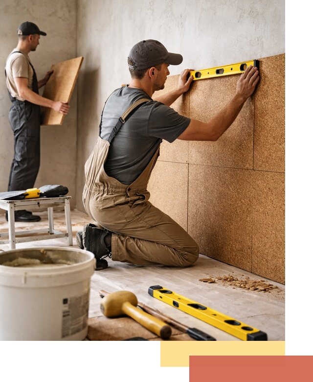 Монтаж пробковых панелей на стены в Чебоксарах быстро и качественно