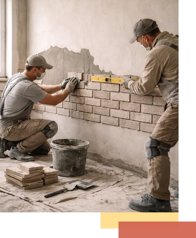 Монтаж декоративного кирпича профессионально в Чебоксарах