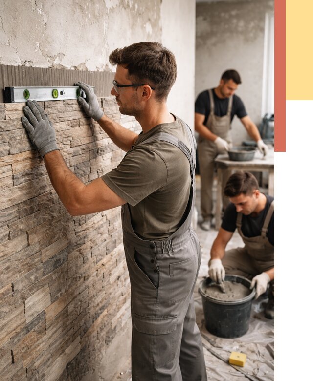 Монтаж искусственного камня в Чебоксарах от 4628 руб. под ключ | ОТДЕЛОЧНИК-Чбк