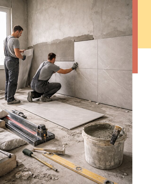 Облицовка стен керамогранитом в Чебоксарах от 4319 руб./м² — услуги под ключ | ОТДЕЛОЧНИК-Чбк