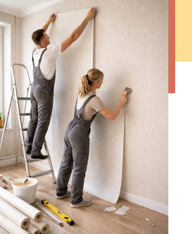 Поклейка флизелиновых обоев в Чебоксарах от 6170 руб. | Быстро и недорого — ОТДЕЛОЧНИК-Чбк