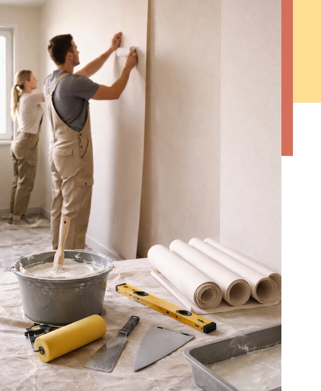 Поклейка бумажных обоев в Чебоксарах от 5656 руб./м2 — быстро и недорого | ОТДЕЛОЧНИК-Чбк