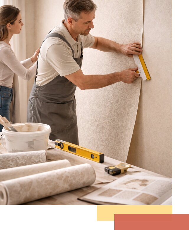 Поклейка обоев с подбором рисунка в Чебоксарах