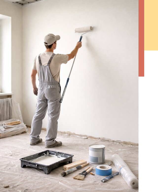 Покраска стен водоэмульсионной краской в Чебоксарах от 463 руб. за м² | ОТДЕЛОЧНИК-Чбк