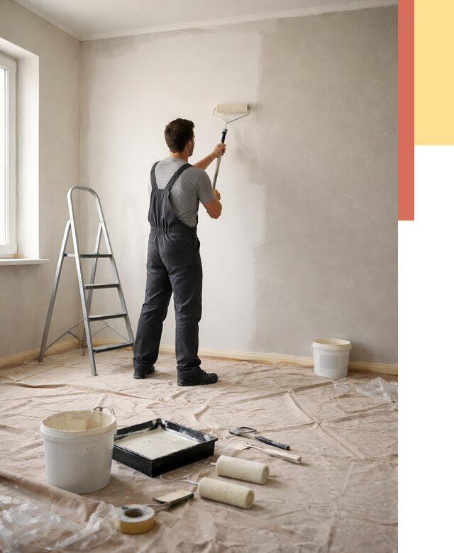 Покраска стен моющейся краской в Чебоксарах от 360 руб./м² — быстро и недорого | ОТДЕЛОЧНИК-Чбк