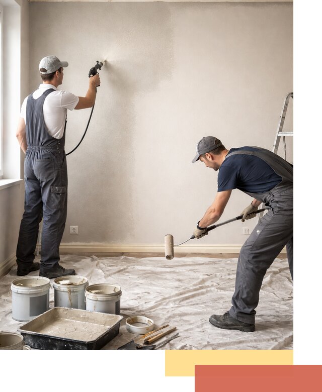 Покраска стен моющейся краской и защита поверхностей в Чебоксарах