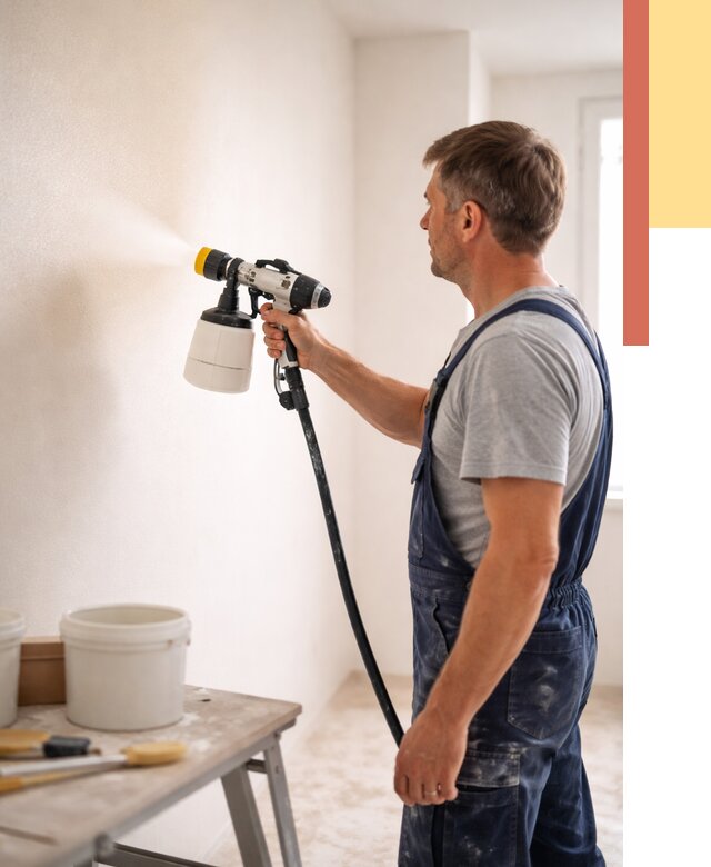 Покраска стен краскопультом в Чебоксарах от 7713 руб. — механизированная покраска | ОТДЕЛОЧНИК-Чбк