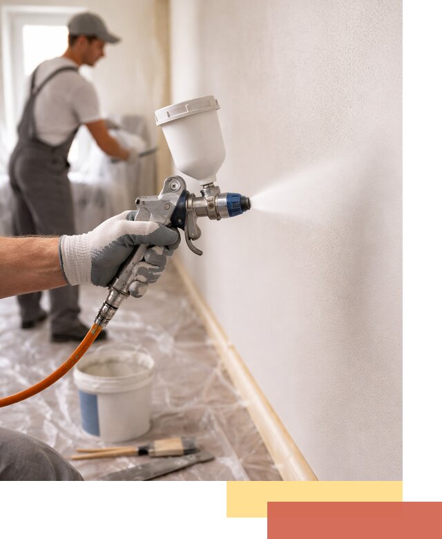 Покраска стен краскопультом в Чебоксарах быстро и качественно