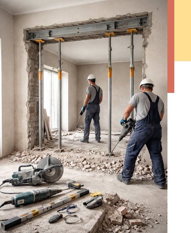 Прорезка проема в стене в Чебоксарах от 4628 руб. — быстро и недорого | ОТДЕЛОЧНИК-Чбк