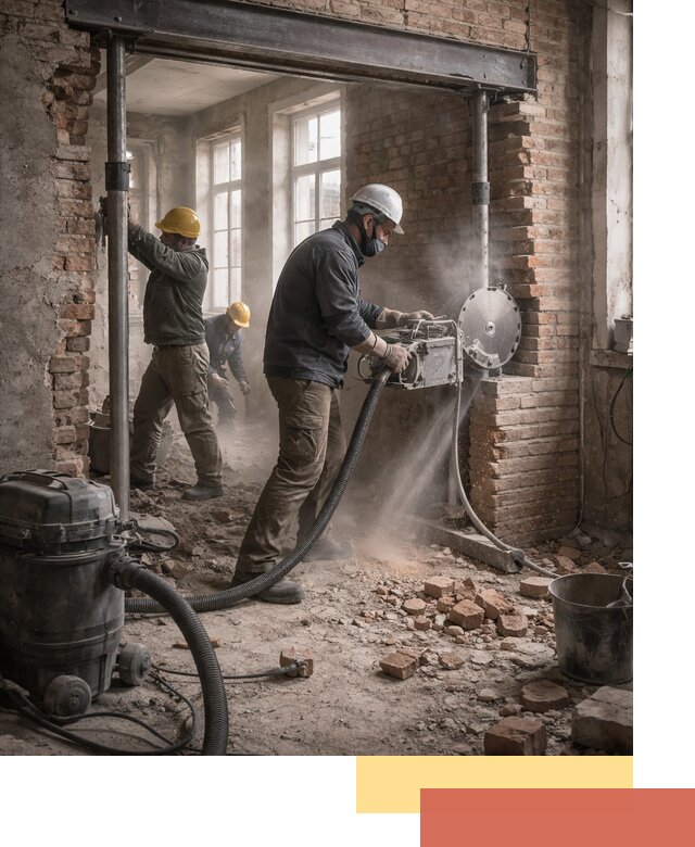 Прорезка проема в стене под дверной или оконный проем в Чебоксарах