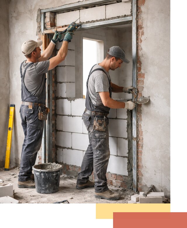 Закладка дверного проема под ключ в Чебоксарах: демонтаж, монтаж, отделка