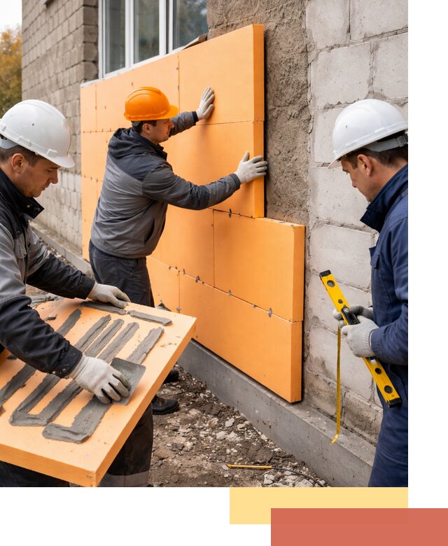 Утепление фасада пеноплексом под ключ в Чебоксарах