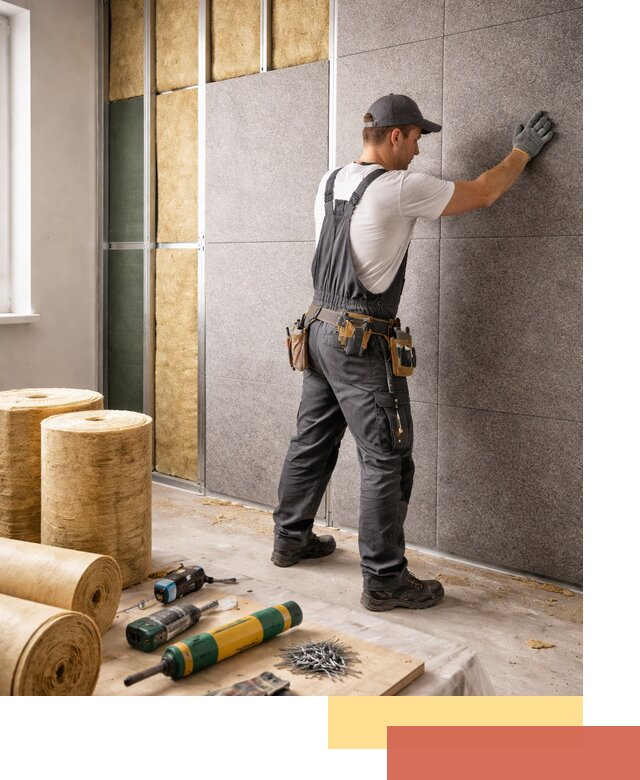 Профессиональная шумоизоляция стен в Чебоксарах для квартиры и офиса