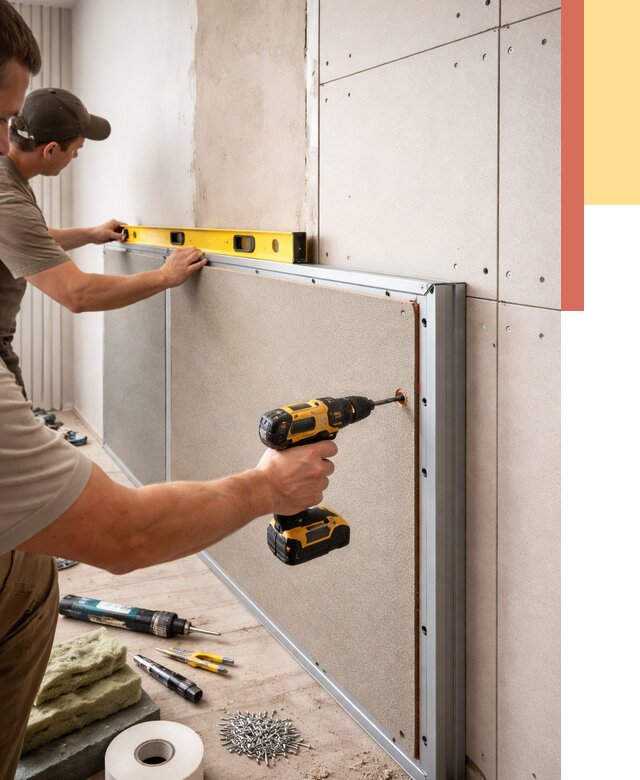 Шумоизоляция стен панелями ЗИПС в Чебоксарах от 2262 руб./м² под ключ | ОТДЕЛОЧНИК-Чбк