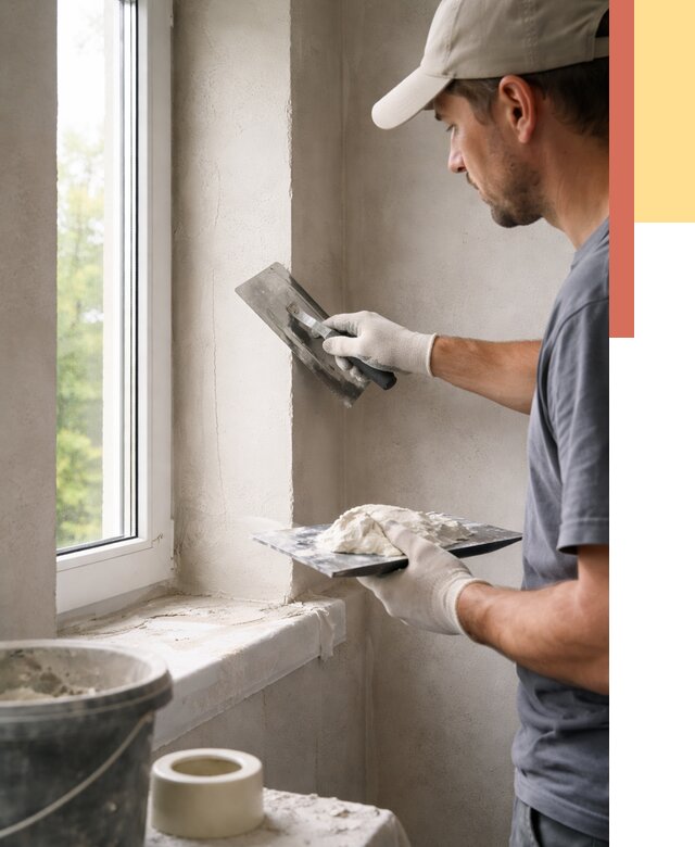 Штукатурка откосов в Чебоксарах от 4628 руб/м² — услуги и выравнивание под ключ | ОТДЕЛОЧНИК-Чбк