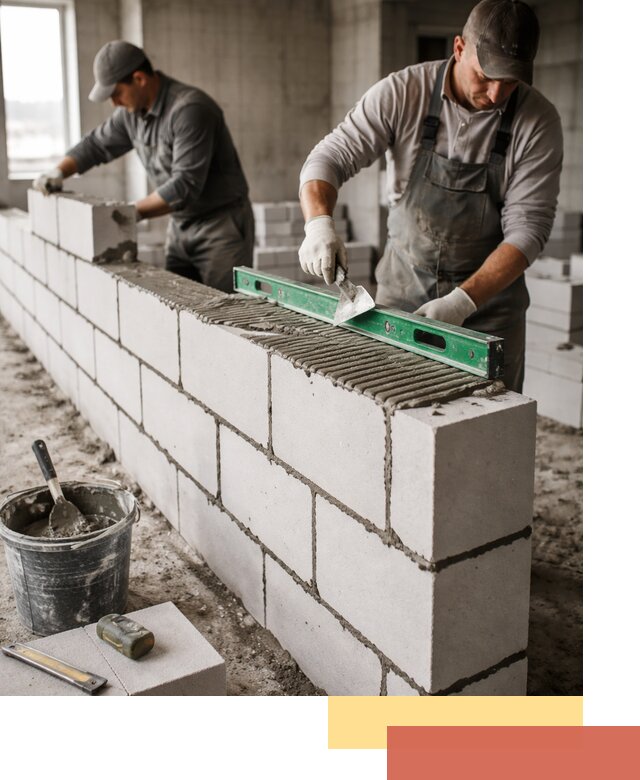 Кладка перегородок из газобетона в Чебоксарах быстро и качественно