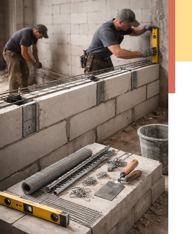 Армирование кладки перегородок в Чебоксарах от 771 руб. под ключ | ОТДЕЛОЧНИК-Чбк