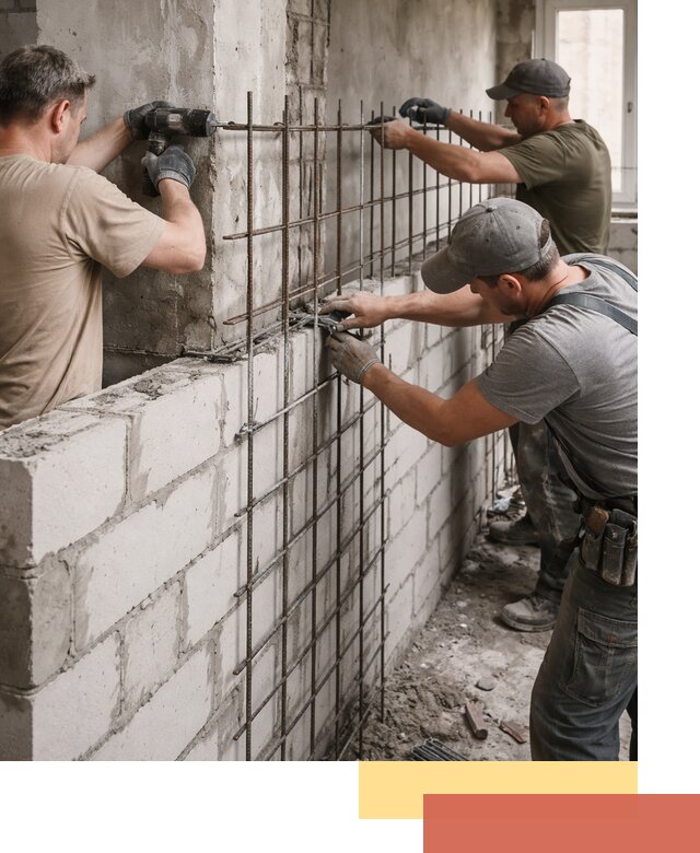 Армирование кладки перегородок в Чебоксарах профессионально и надёжно