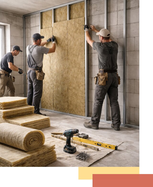 Шумоизоляция перегородок из блоков в Чебоксарах — монтаж и защита шумоизоляцией