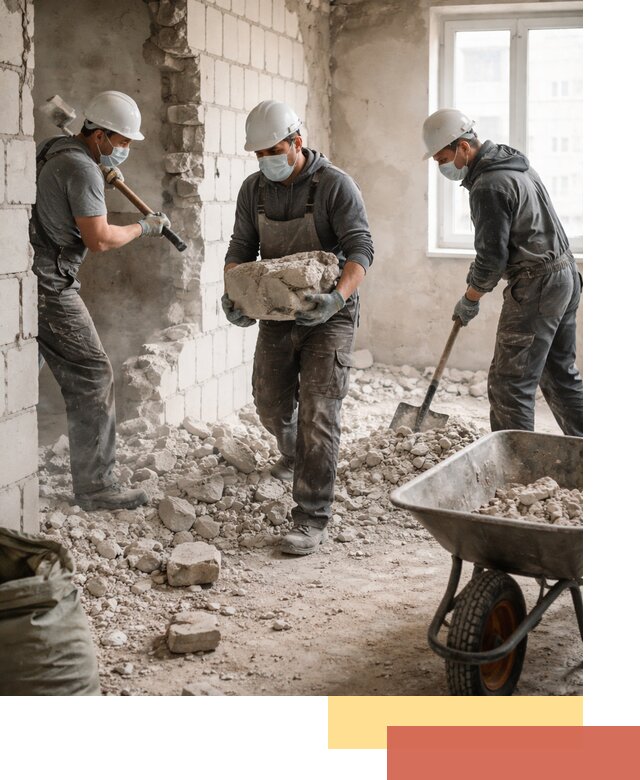 Демонтаж блочных перегородок в Чебоксарах быстро и аккуратно