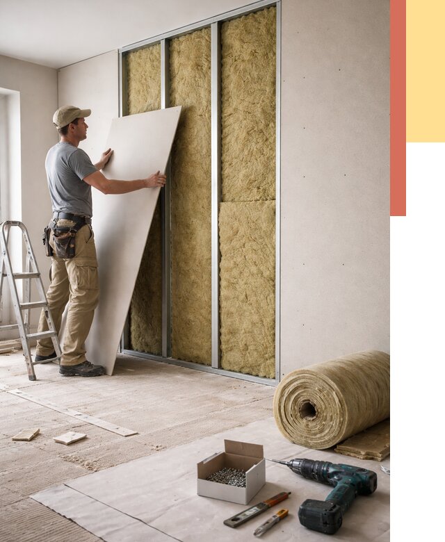 Перегородка из гипсокартона с шумоизоляцией в Чебоксарах от 3209 руб. | ОТДЕЛОЧНИК-Чбк