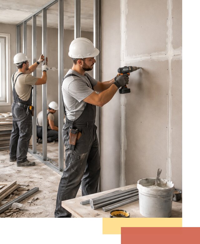 Перегородки из огнестойкого гипсокартона в Чебоксарах под ключ