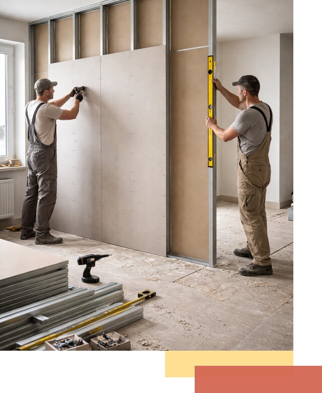 Зонирующая перегородка из гипсокартона под ключ в Чебоксарах