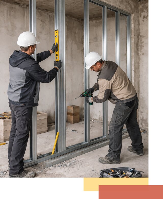 Монтаж каркаса перегородки из профиля в Чебоксарах