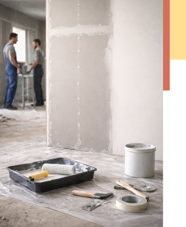 Покраска перегородок из гипсокартона в Чебоксарах от 4628 руб. под ключ | ОТДЕЛОЧНИК-Чбк