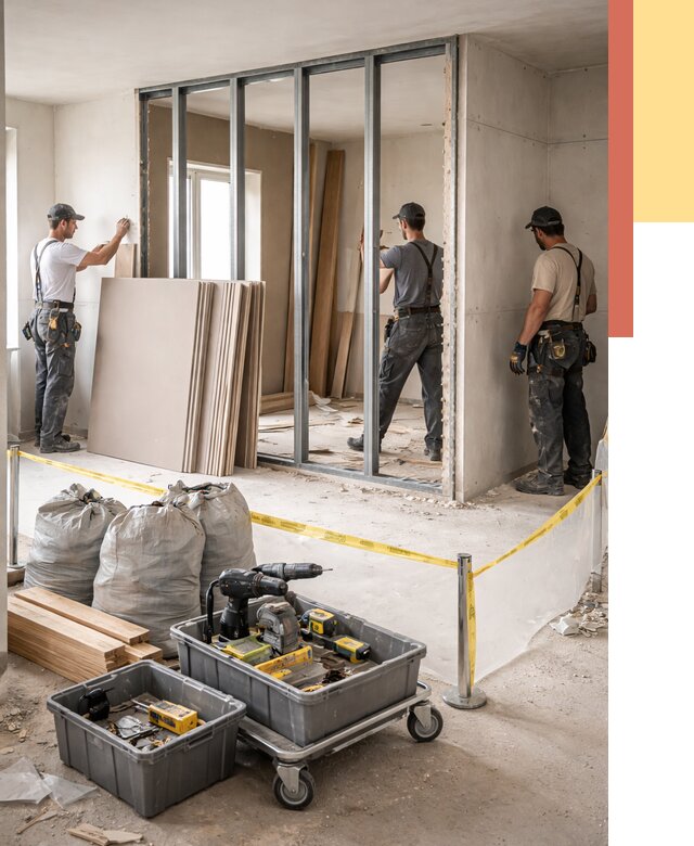 Перенос гипсокартонной перегородки в Чебоксарах под ключ от 4628 руб. | Демонтаж и монтаж – ОТДЕЛОЧНИК-Чбк