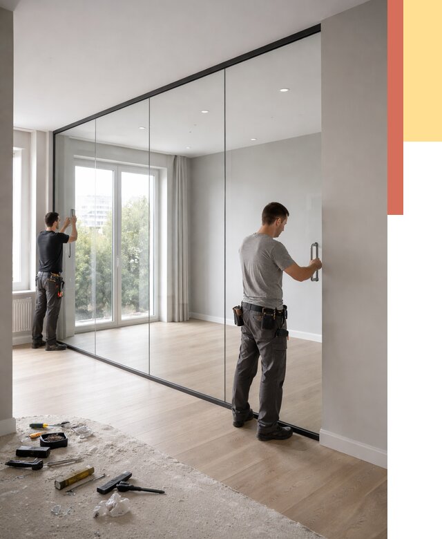 Изготовление стеклянных перегородок в Чебоксарах от 12701 руб. под ключ | ОТДЕЛОЧНИК-Чбк