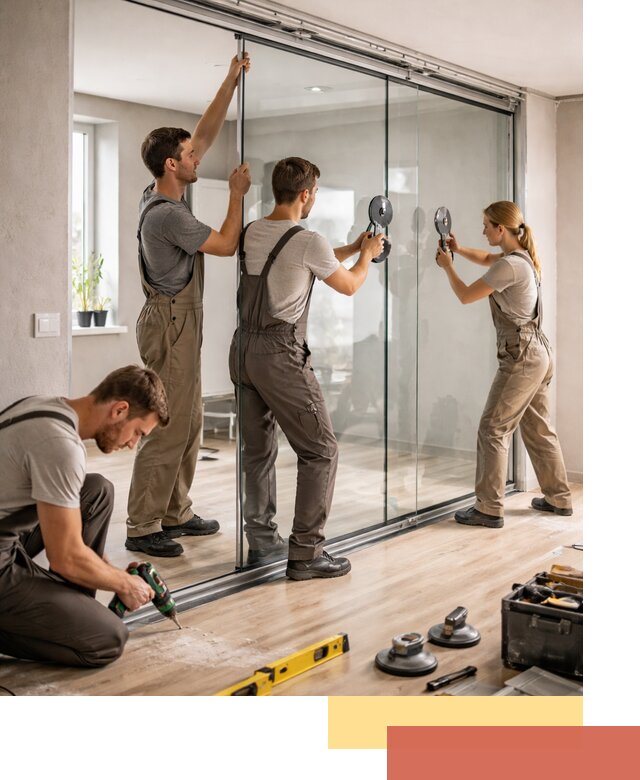 Изготовление стеклянных перегородок на заказ в Чебоксарах