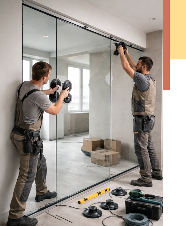 Монтаж стеклянных перегородок в Чебоксарах от 6685 руб. | ОТДЕЛОЧНИК-Чбк