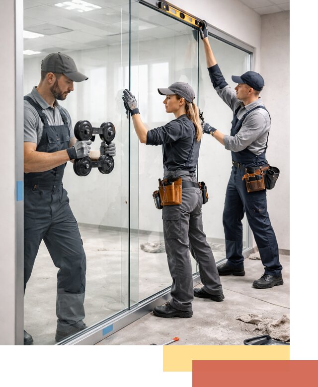 Профессиональный монтаж стеклянных перегородок в Чебоксарах