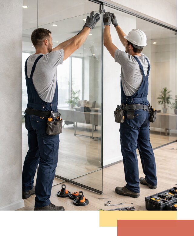 Безрамные стеклянные перегородки под ключ в Чебоксарах