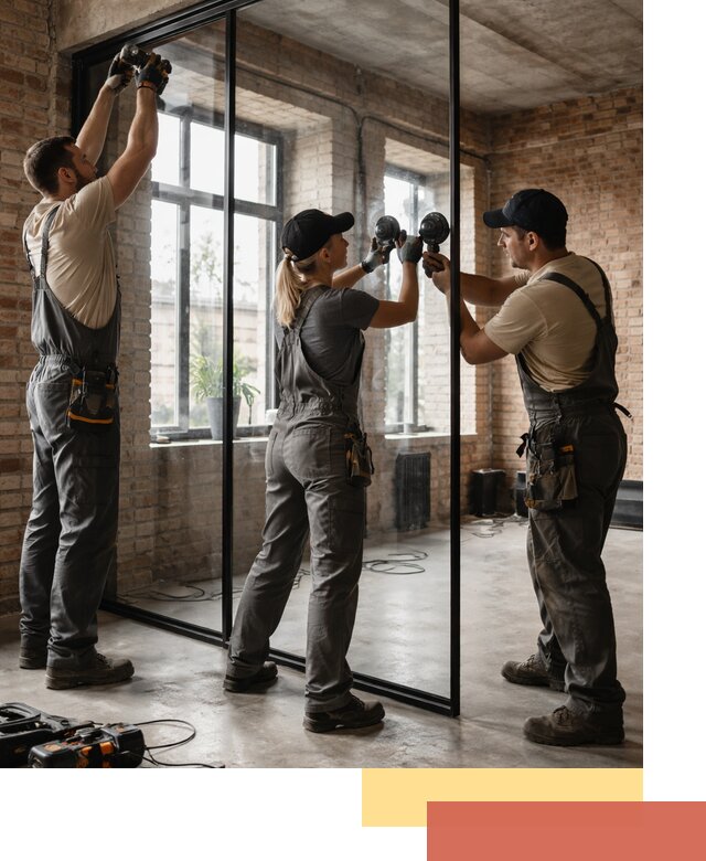 Стеклянные перегородки лофт — изготовление и монтаж в Чебоксарах